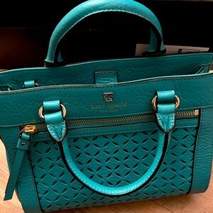 Kate Spade New York Geometric cut out leather, top zipper satchel